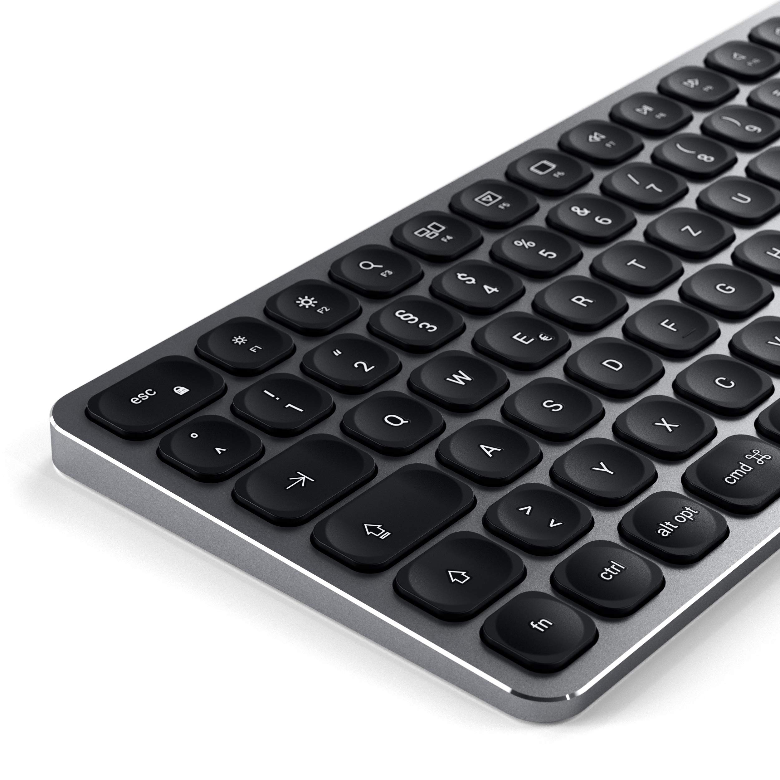 SATECHI Teclado con Cable USB De Aluminio con Keypad Numérico - Teclado QWERTZ Alemán - Compatible con iMac, iMac Pro, 2020 Mac Mini y Mucho Más, Distribución en Alemán, Gris Espacial