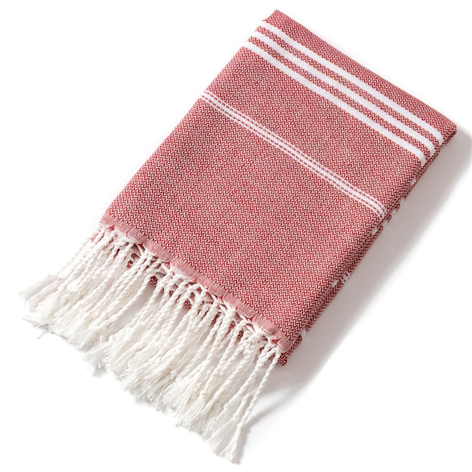 GMEqfhpOPS Cotton Turkish Beach Towel 90 * 180CM Sauna Spa Gym Sports Fitness Fringed Bath Towel Kitchen Soft Absorbent Quick Drying Towels Towels Bath(Red)