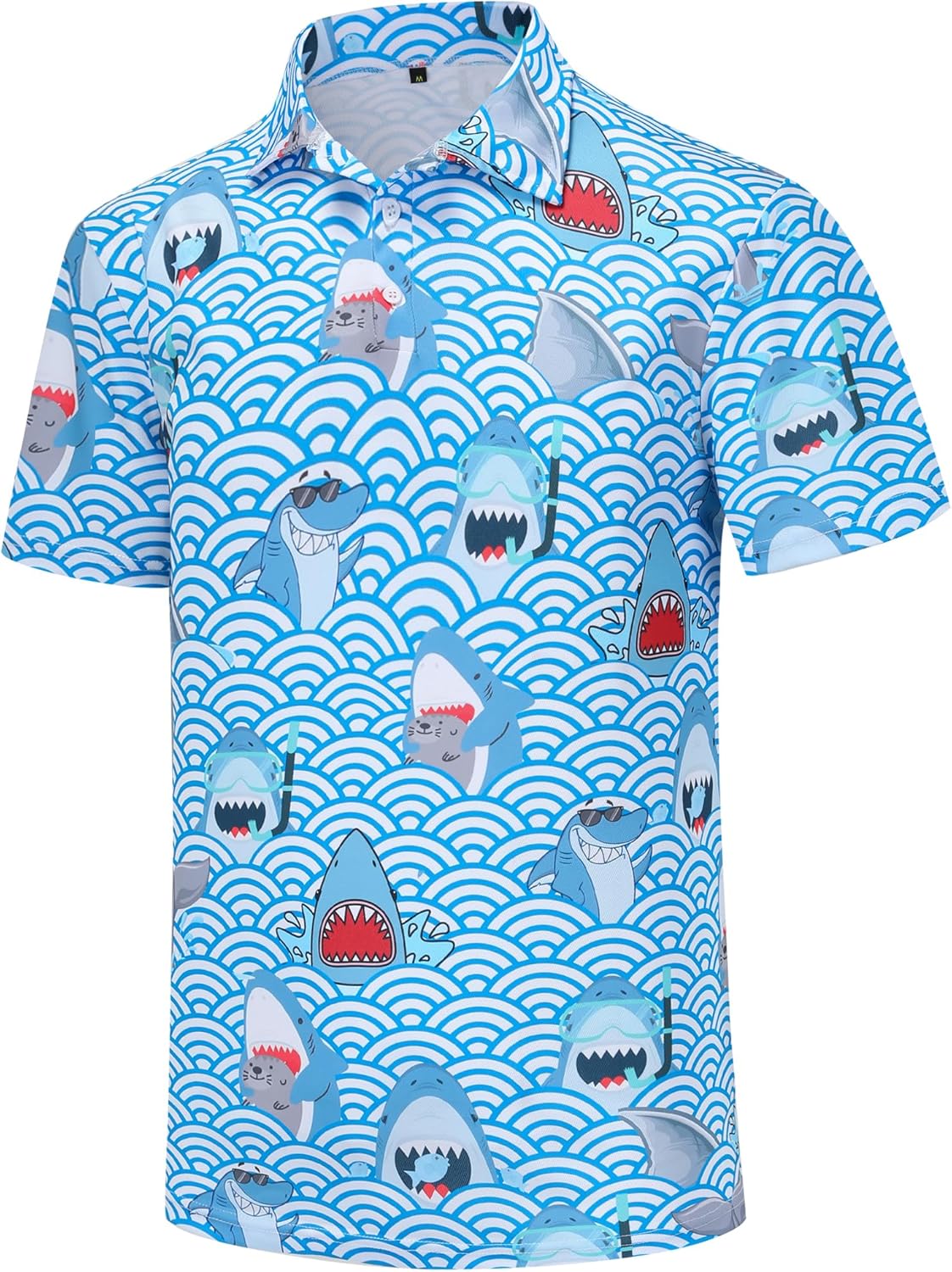 Funny Golf Shirts for Men Dry Fit Short Sleeve Print Mens Golf Polo Shirts for Men