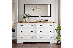 LIKIMIO 59" 6 Drawers Farmhouse Dresser Set
