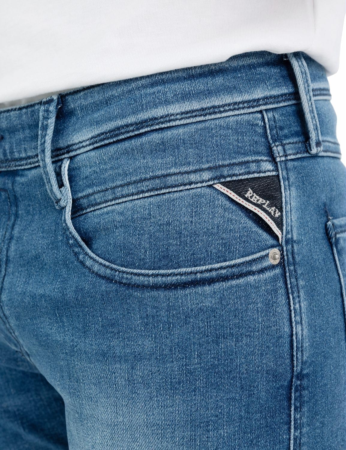 Replay Men's Anbass Slim Fit Jeans with Power Stretch
