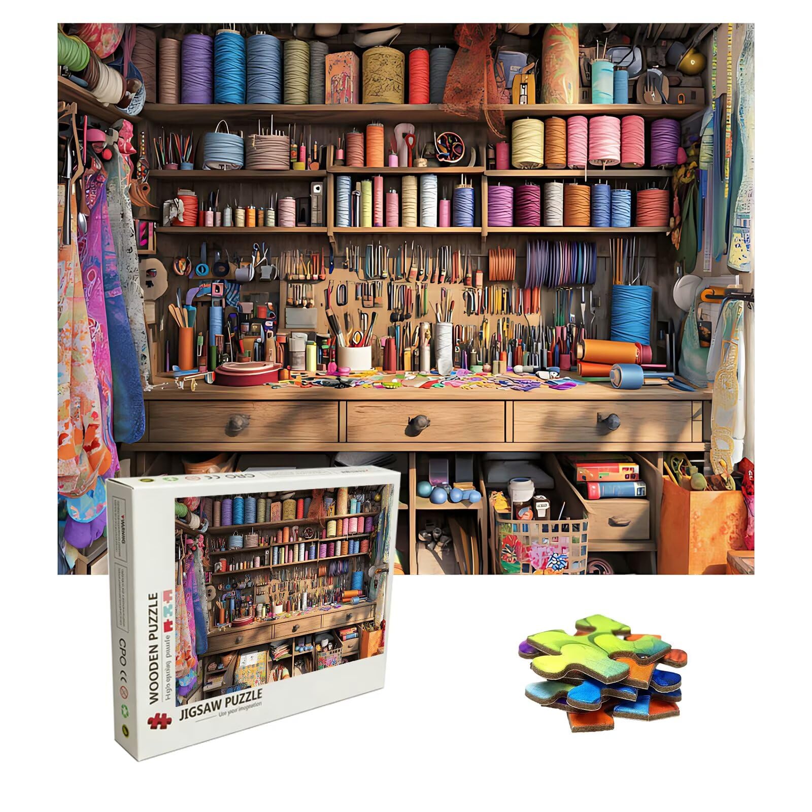Puzzle stołowe, 3000 elementów, trudne puzzle, drewniane puzzle dla całej rodziny, zestaw "zrób to sam", dla dorosłych, nadają się jako dekoracja ścienna i prezenty dla kobiet, temat: narzędzie 8p-898