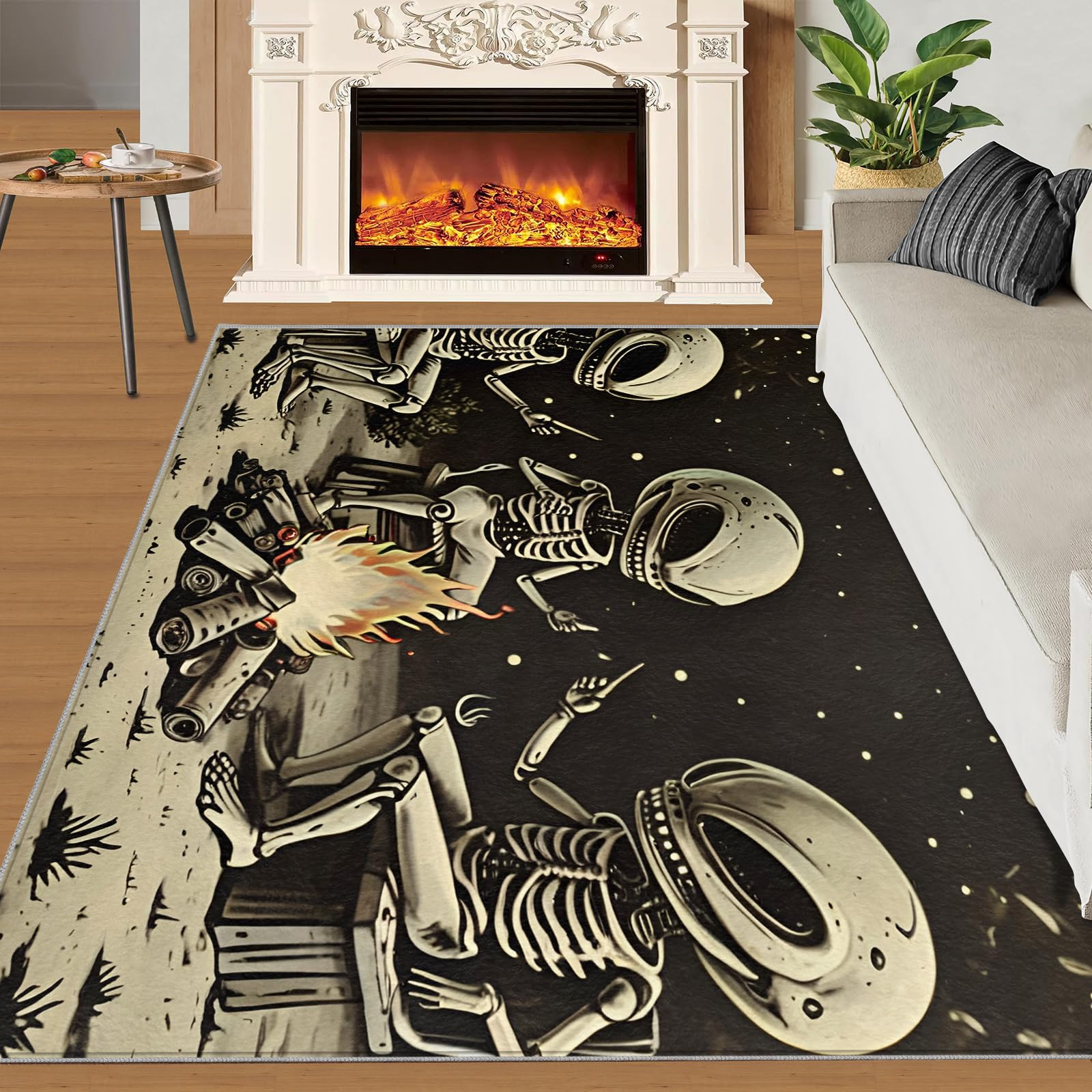 Amazon.com: Cartoon Alien Area Rug, Outer Space Aliens Outdoor