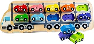 Wooden Educational 1-10 Car Puzzle