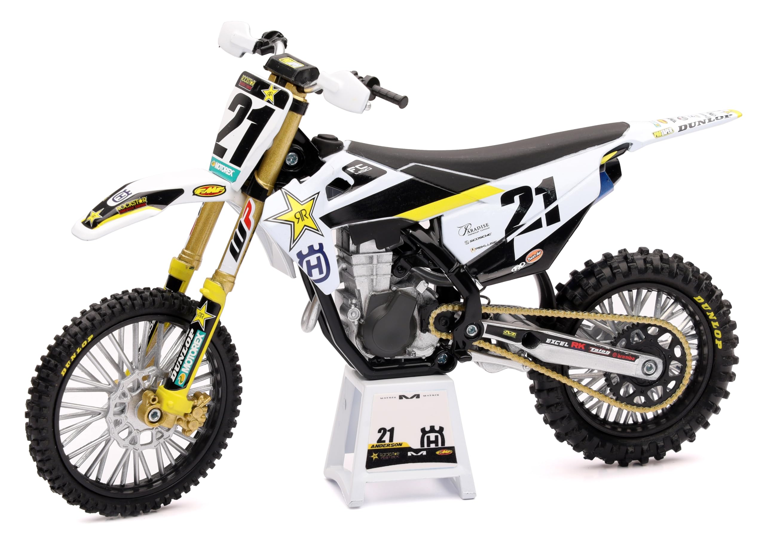 New-Ray FC450#16 Jason Anderson Rockstar Energy Drink 1/12 Diecast Motorcycle Model 58233, Blue
