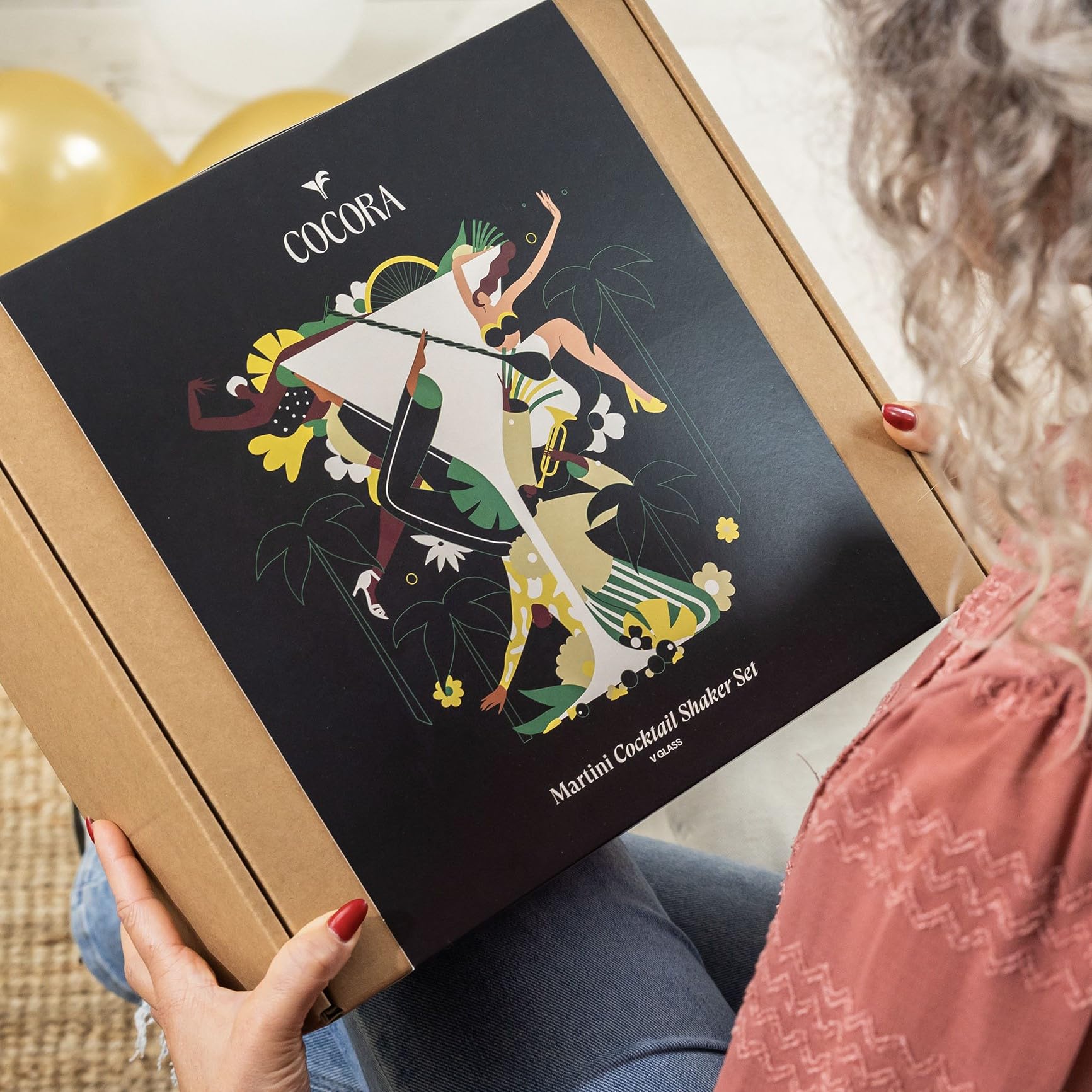 Juego de Martini Cocora | Set de Cóctel de 8 Piezas con Vasos | Coctelera, Taza medidora | Copas de cóctel de Martini | Libro de cócteles (Espresso Martini, Cosmopolitan)