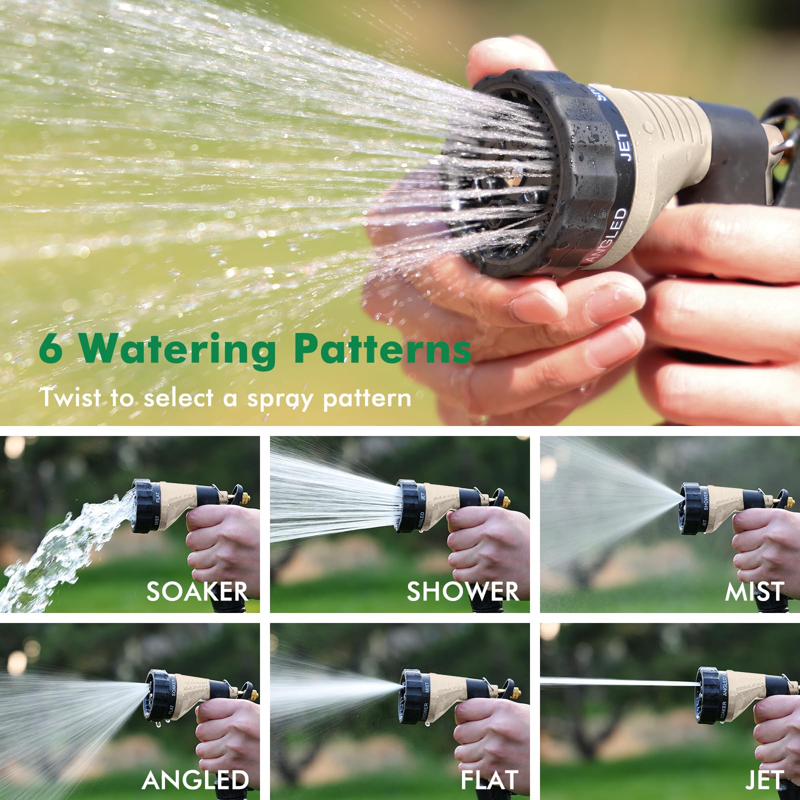 RESTMO Hose Pipe Spray Gun, Heavy Duty Metal Garden Hose Spray Gun, Black + Silver, 6 x 11 x 5 cm - Image 4