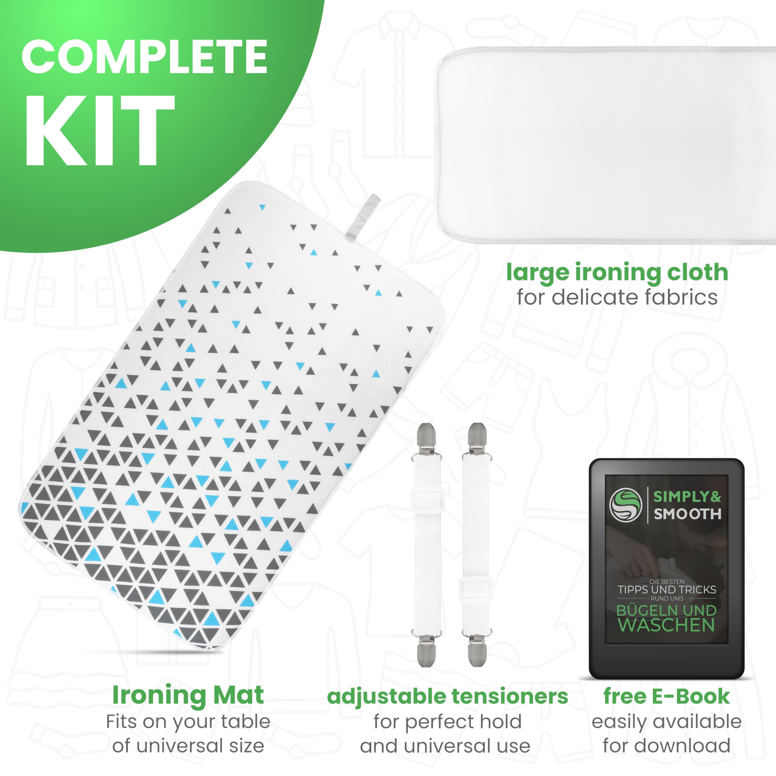 Tavolo Da Stiro SimplySmooth 100x60 Cm - Coperta Termoresistente Con Tensori E Panno Protettivo, Ideale Per Viaggi - Foto 8