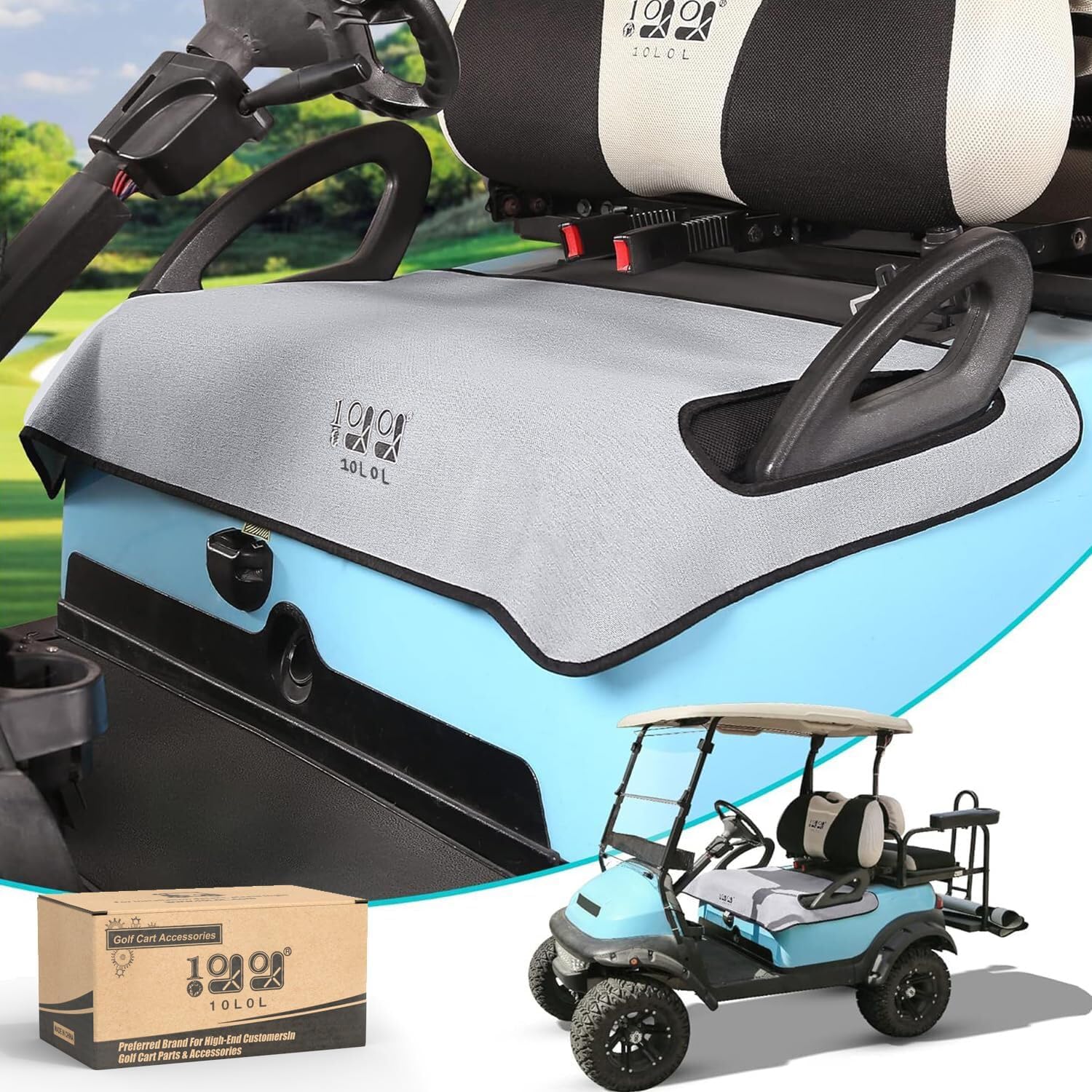 10L0L Universal Golf Cart Seat Covers/Seat Blanket for EZGO TXT/RXV & Club Car DS/Precedent, Breathable Seat Towel/Seat Cushions with Non-Slip Backing