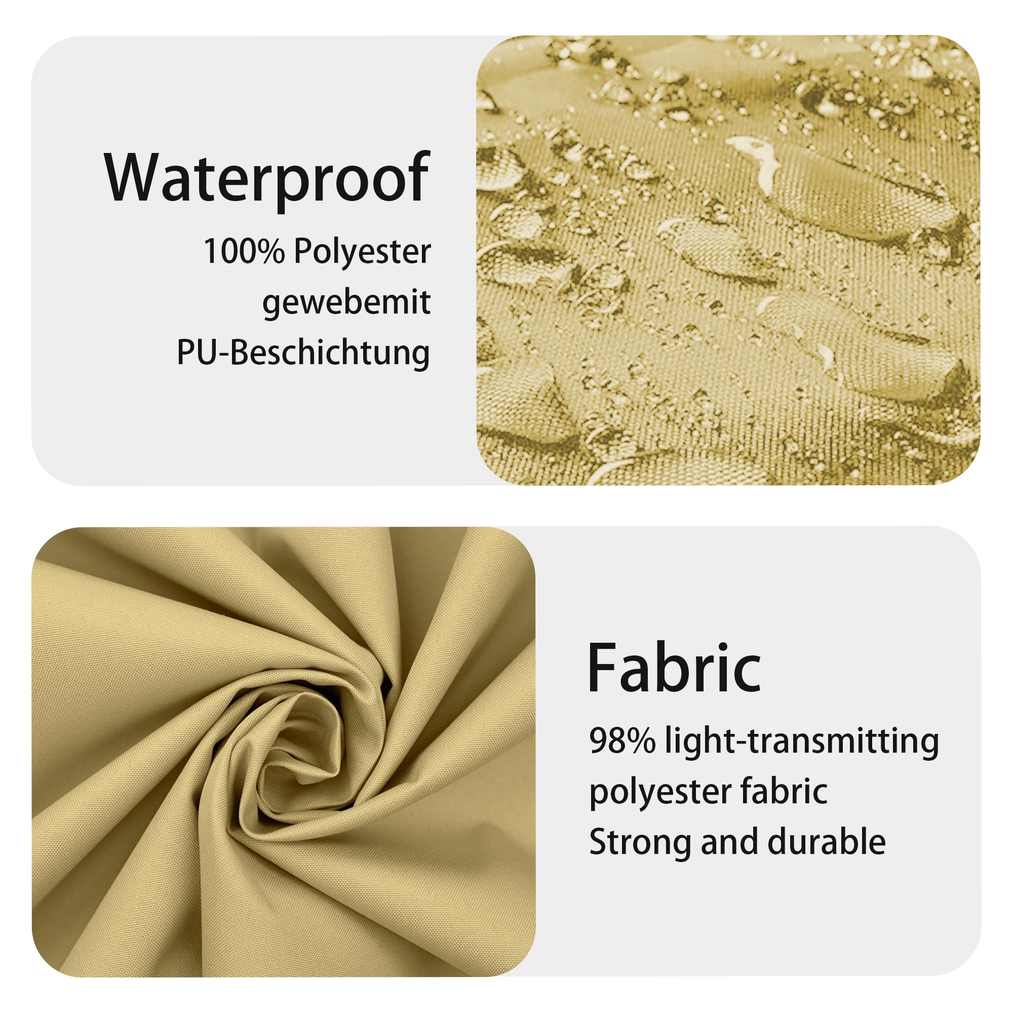 Toile Imperméable Rectangulaire 1.2 X 3 M Rayons Uv À 98% Voile Solaire