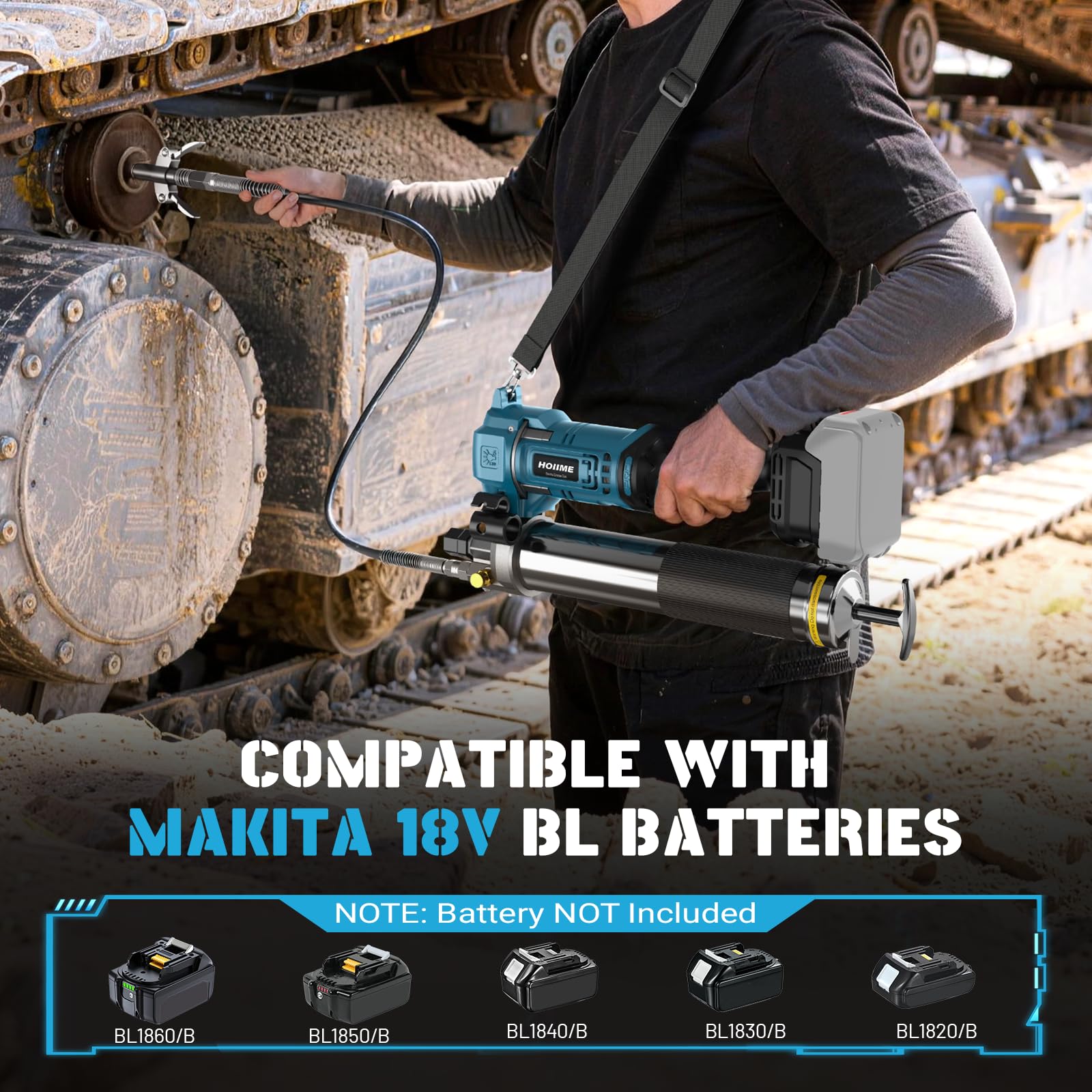 Sgrassatore a batteria per batteria Mak-ita da 18 V, ad alta efficienza, 7 oz/min, 12000 psi, con tubo ad alta pressione da 100 cm, perfetto per camion, fattorie, costruzione e fai da te (senza