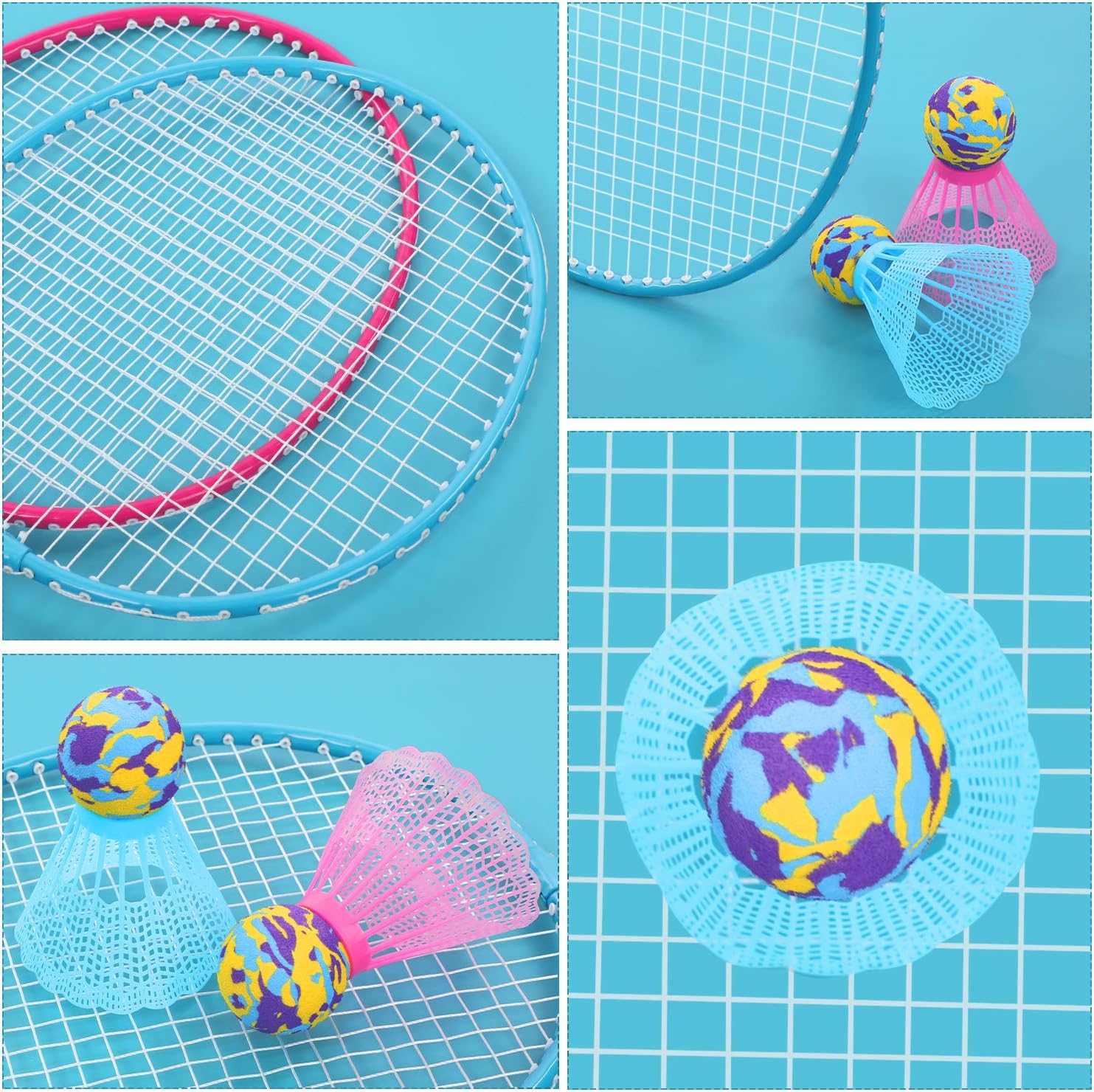 KH 2 Player Badminton Rackets Set for Adults Kids,Lightweight & Sturdy,Indoor Outdoor Sports Backyard Game-Racquets,Shuttlecocks & Carry Bag Included : Sports & Outdoors