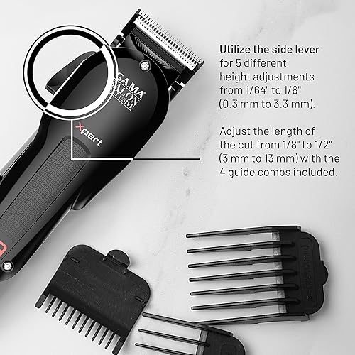 Miniatura 5 de GA.MA - Clipper magnético Pro 9 Xpert, motor de alto rendimiento, hoja DLC F-Cuña, palanca cónica ajustable, 4 peines
