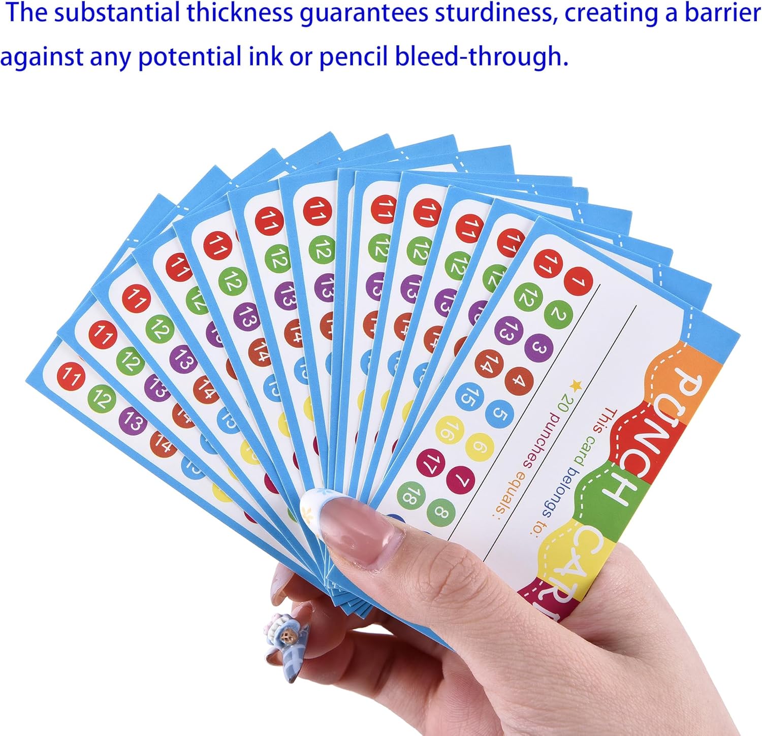 350 pcs Punch Cards for Kids with Polka Dots for Classroom Student Rewards, Behavior Recognition, and Business Customer Loyalty Incentives (350) (20 colored circular holes) thumbnail