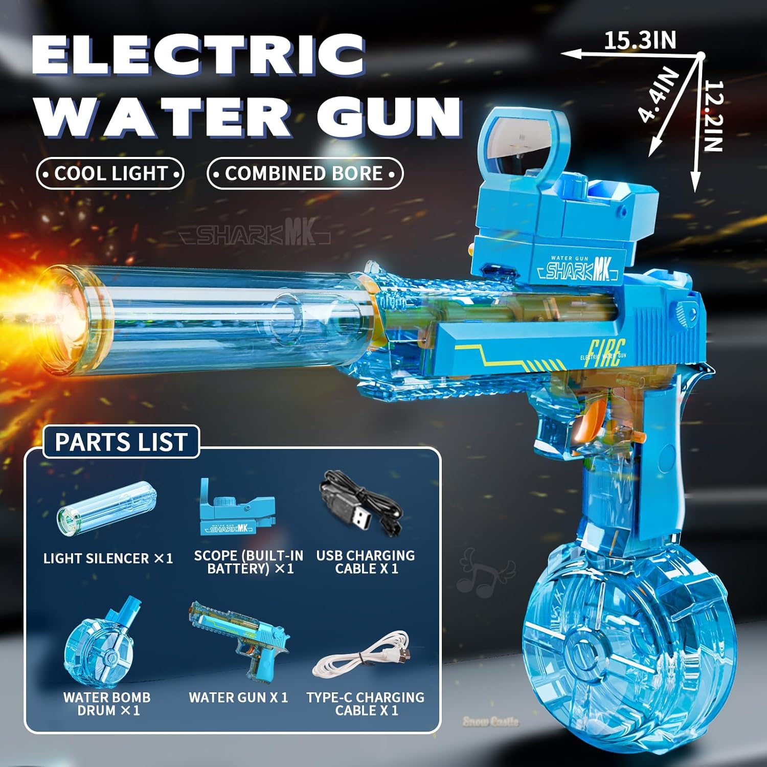 Electric Water Gun - Automatic Water Gun with Linkage Firing Function, for 16+ Years Old