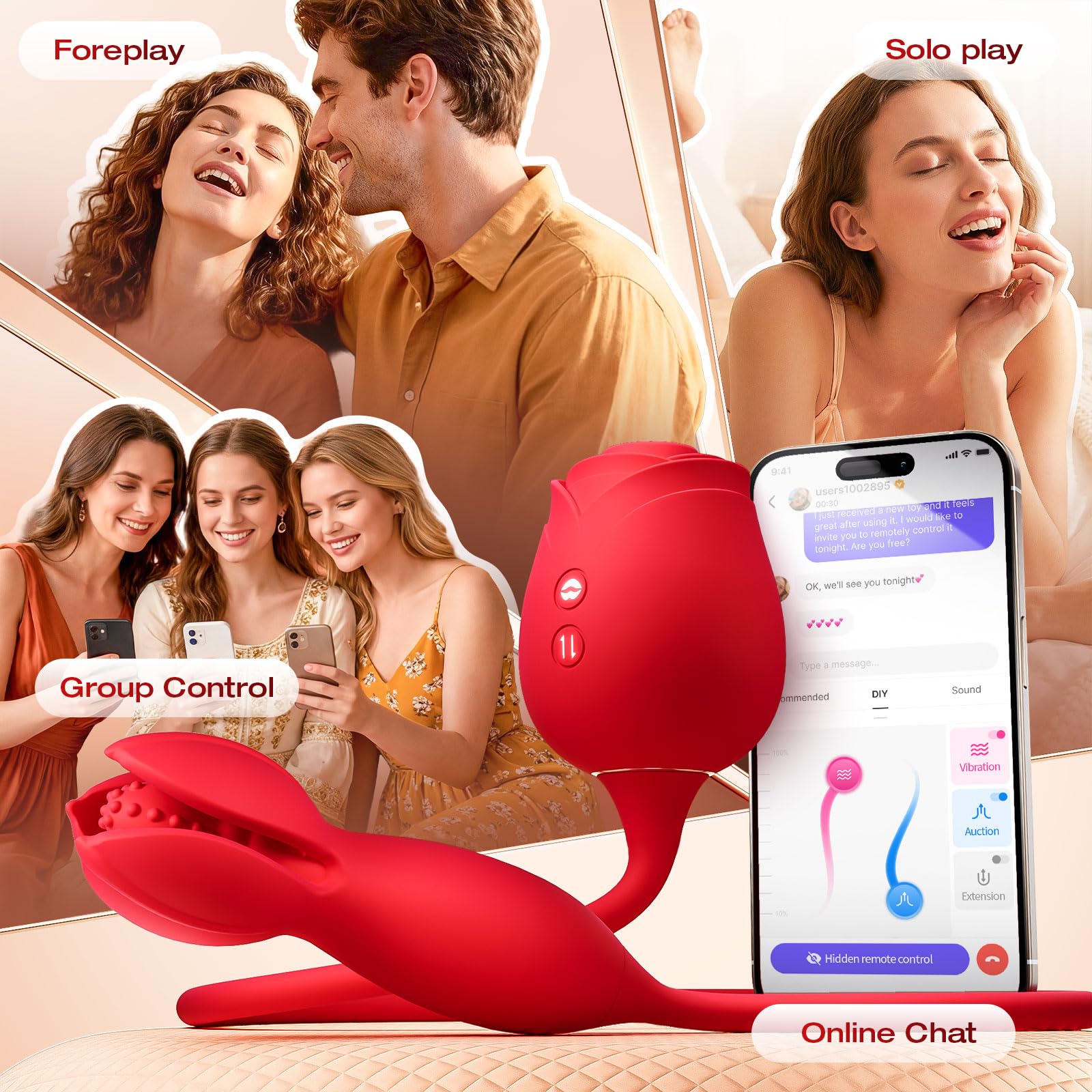 Vibrator Sex Toys for Women - MOOLIGlRL Upgraded Flapping Adult Toys Clitoral Stimulator Vibrater, 10 Modes Female Couples Adult Sex Toy Mini Egg Discreet Vibrators for Clit Nipple Anal Stimulation: Warm Red