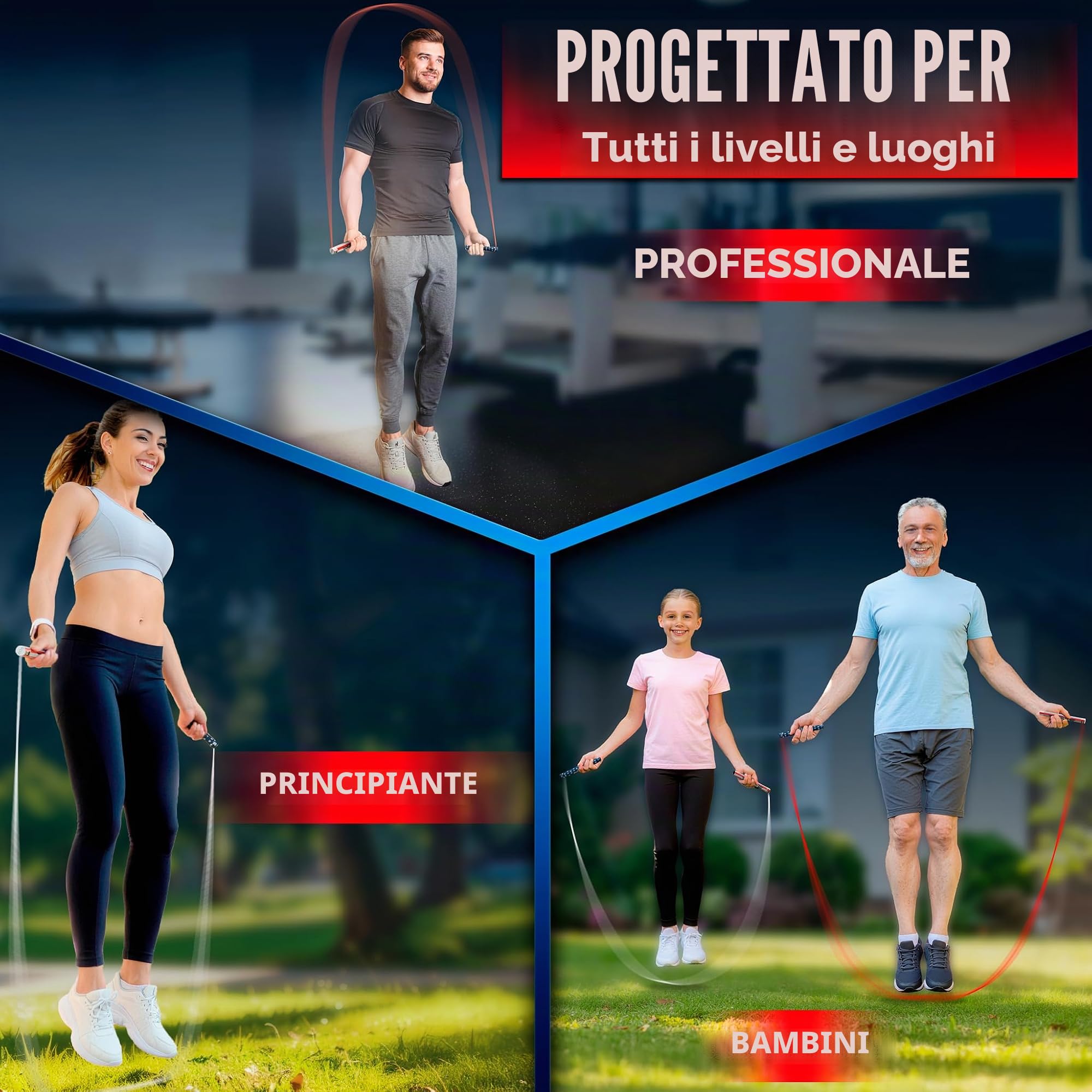 BARACUS Corda per saltare per donne, uomini, bambini | accessori da palestra per donne | attrezzature per l'allenamento a casa | pesas para ejercicios en casa - Corda professionale per velocità con