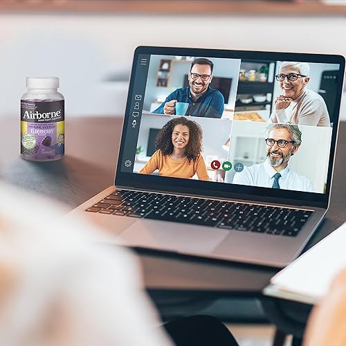 Vista 13 de Airborne - Gomitas de baya de saúco + vitaminas y zinc – Airborne (50 unidades en una botella), suplemento de apoyo inmunológico sin gluten