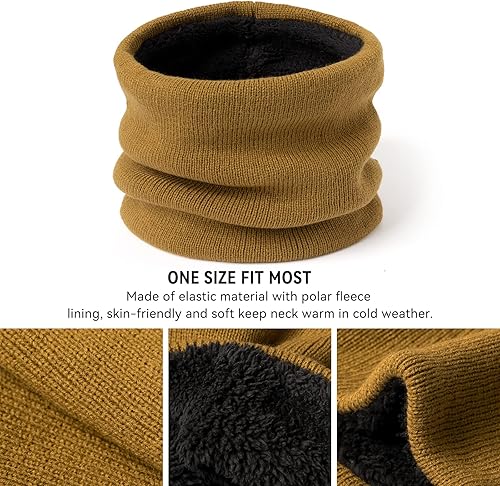 Miniatura 7 de Juego de guantes de invierno para pantalla táctil para hombres y mujeres gorro de punto con forro polar cálido