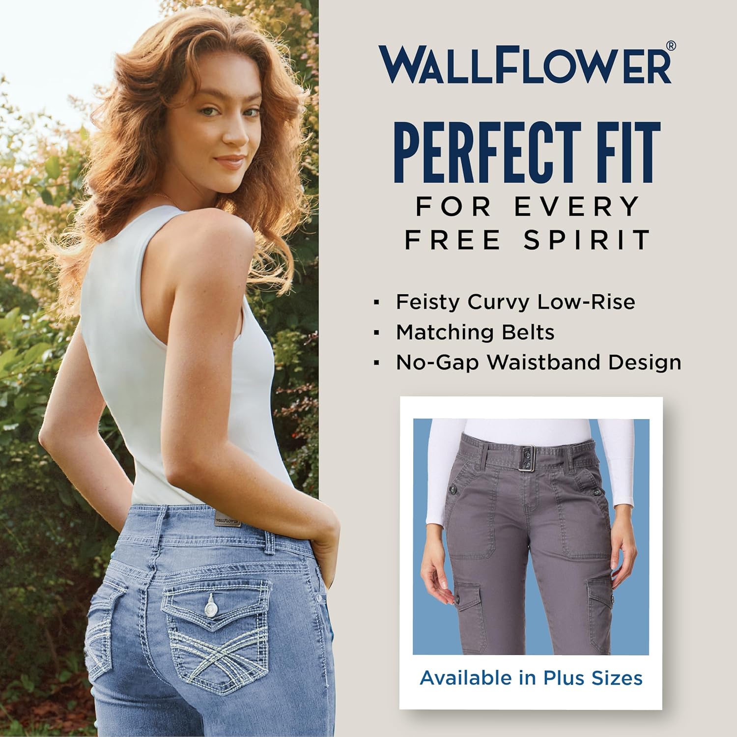 WallFlower Jeans for Women Feisty Curvy Cargo Low Rise Belted Insta Stretch Flare Juniors, (Standard and Plus) - Image 5