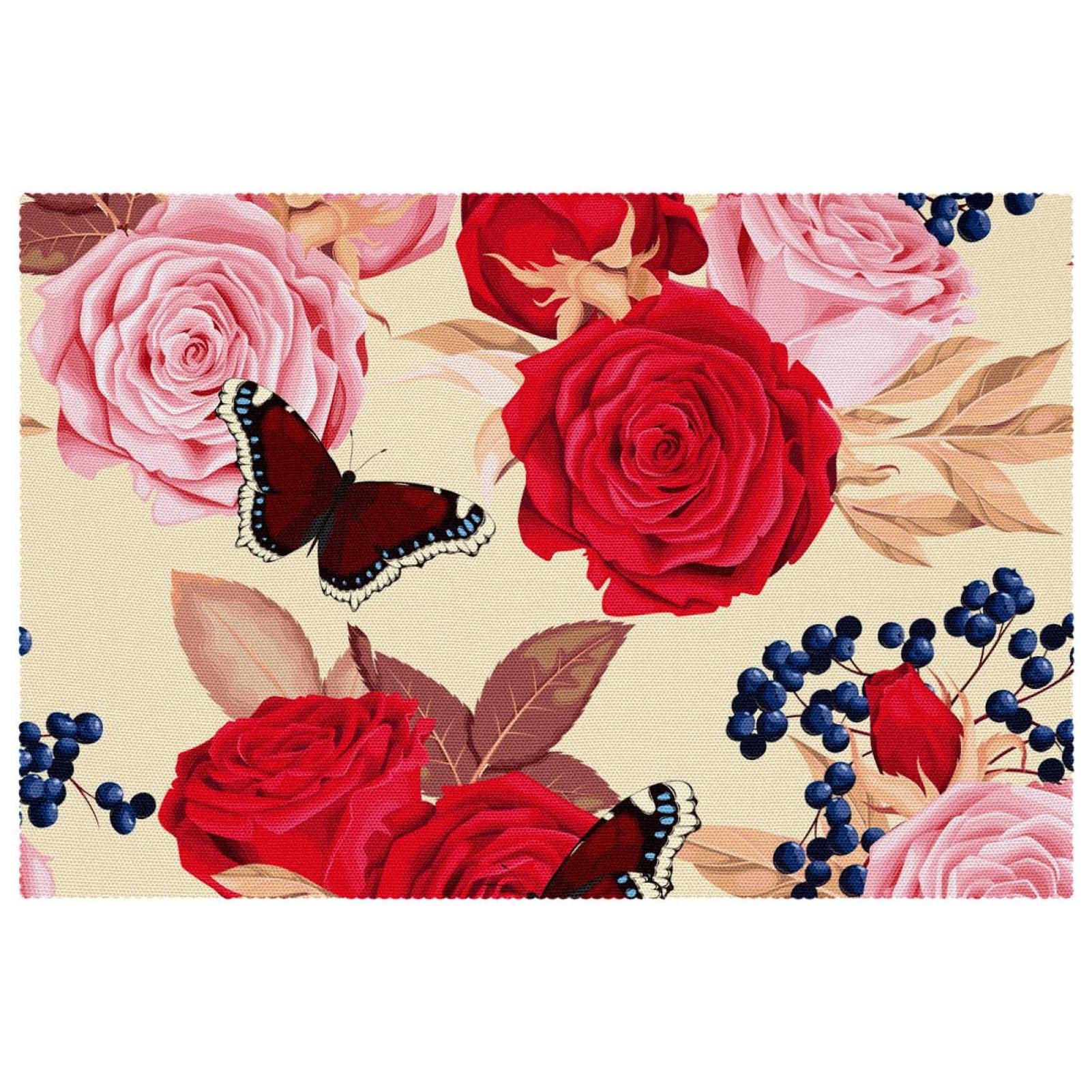 Sets de table en papillon rose pour décorer une table de fête chaleureuse en lot de 6