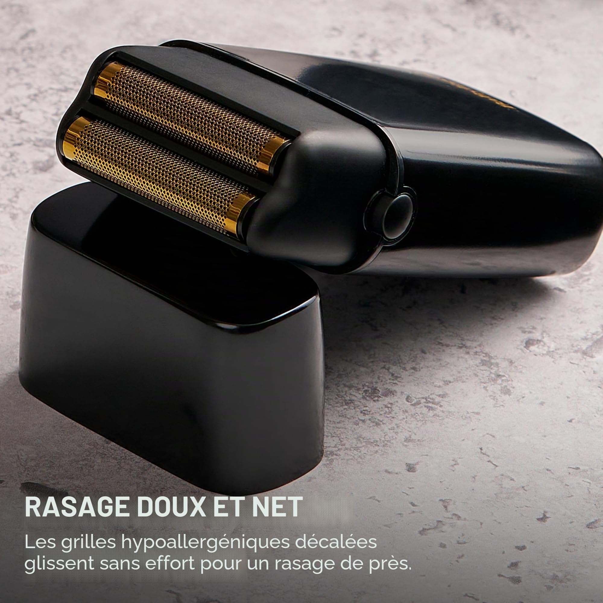 BaByliss PRO FXFS2B BLACKFX Metal Collection, Rasoir sans fil en métal double grille Noir