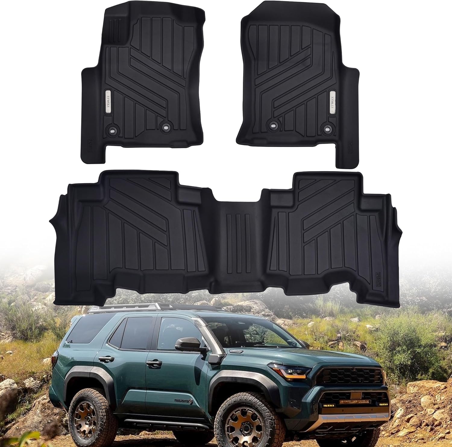 TPE All Weather Floor Mats for Toyota 4Runner 2013-2024 & Lexus GX460 2014-2023, Cu...