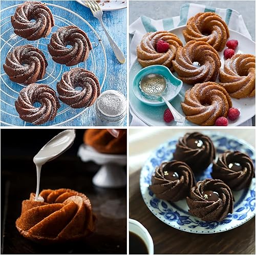 Miniatura 7 de Goensjt 3 moldes de silicona para tartas de 6 cavidades, molde de silicona antiadherente para hornear, moldes de silicona antiadherentes para