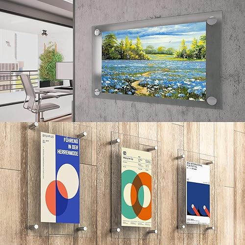 Miniatura 6 de Tornillos de separación para letreros de 8 piezas (12 pulgada de diámetro x 1 pulgada de largo) Tornillos publicitarios de acero inoxidable para