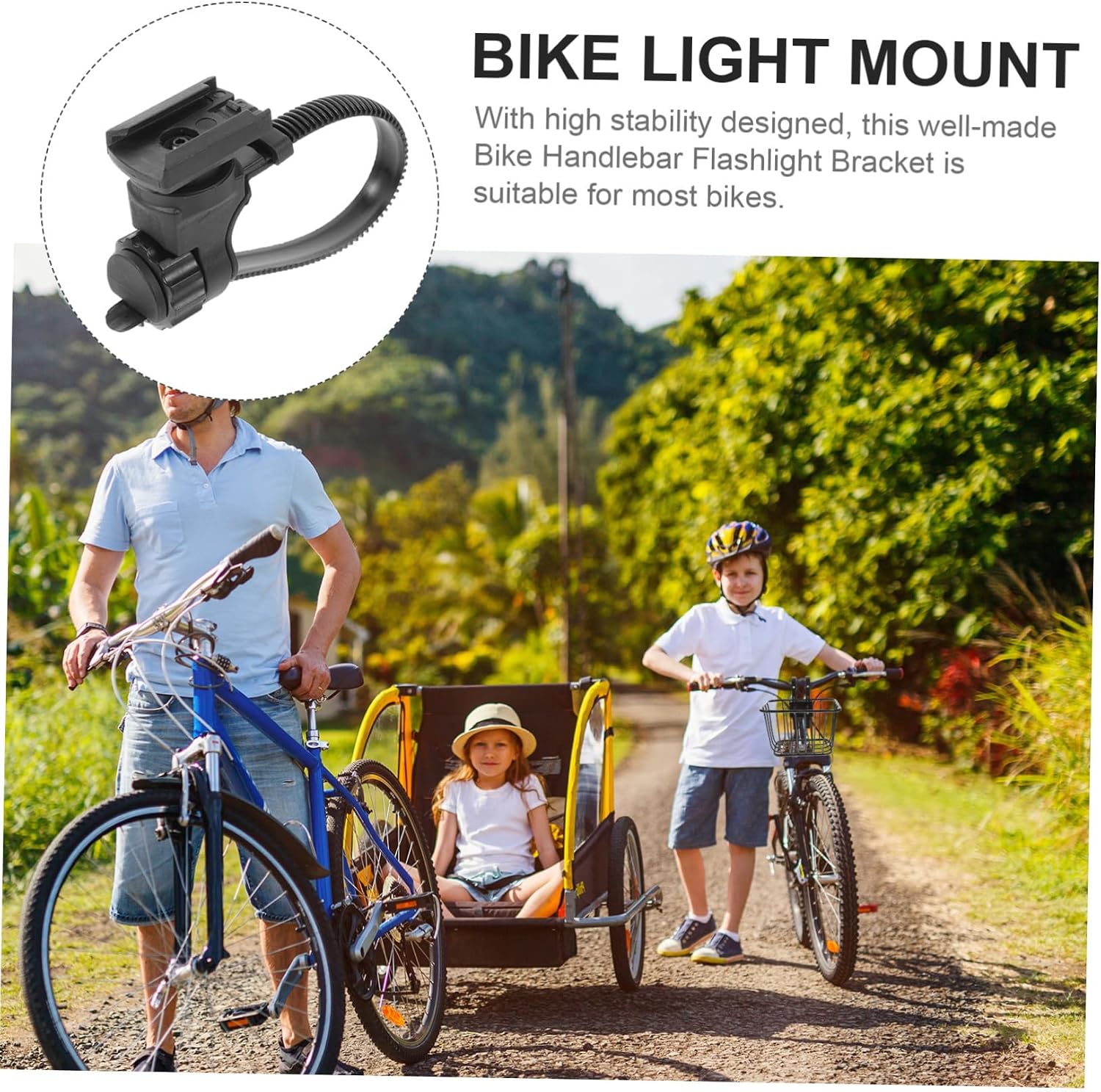 Toddmomy Bicycle Flashlight Bracket Holder Mount Torch Clamp Bike Front Outdoor Bike Flashlight Clip Bike