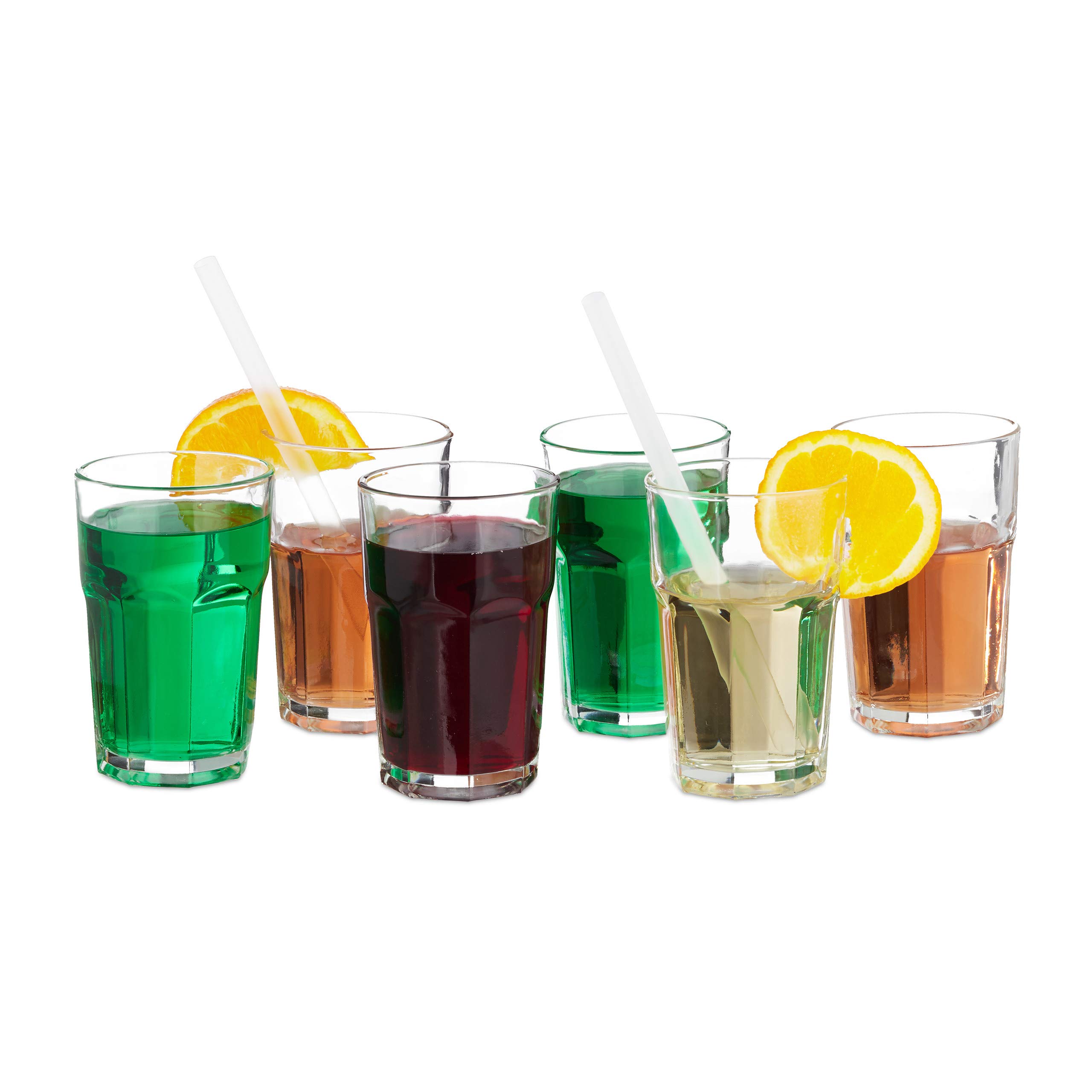 Relaxdays Trinkgläser 6er Set, 300 ml, spülmaschinenfest, transparent