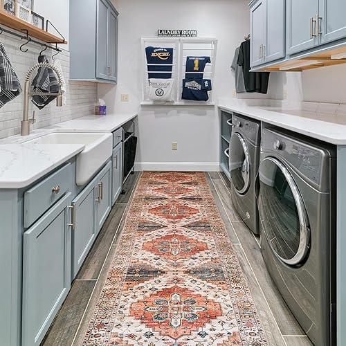 Miniatura 4 de Alfombras de pasillo para pasillo, alfombra antideslizante para cocina, lavable, estilo bohemio, para pasillo, dormitorio, entrada