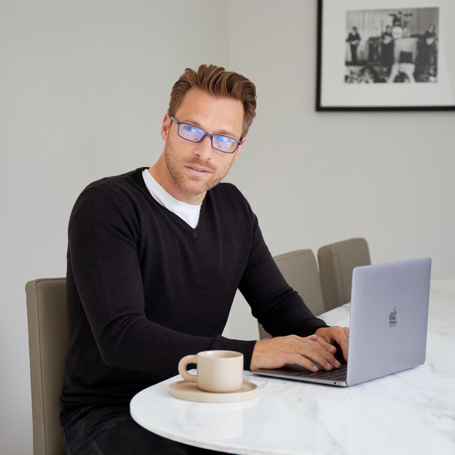 OPULIZE SEE Blue Light Blocking Glasses for Women and Men, Narrow Frame, Spring Hinges, Anti-Reflective Computer Glasses, Grey (Pack of 1)