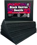 Black Canvas Panels for Painting, 20 Pack, 5x7 Inch Gesso-Primed Boards for Oil, Acrylic & Watercolor, Blank Art Canvas for Artists