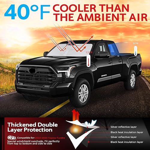 Miniatura 70 de KAYZT Parasol para parabrisas para Toyota Tacoma 2016-2025, plegable, accesorios de ajuste personalizado para ventana delantera