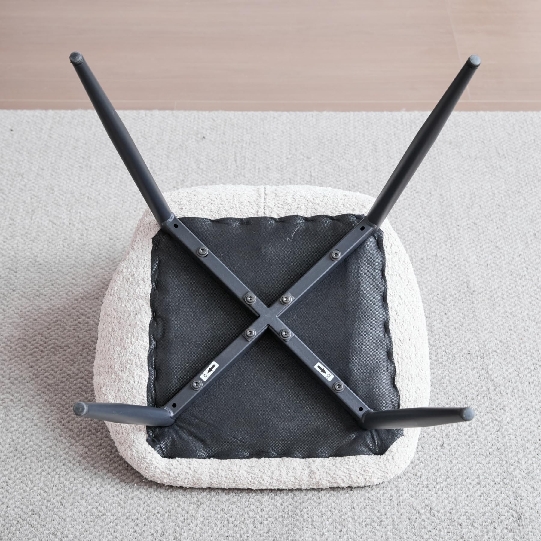 GrandCA HOME Ensemble Table et Chaises à Manger Ronde 100 cm 4 Chaises en Lin Modernes Claire Kaki