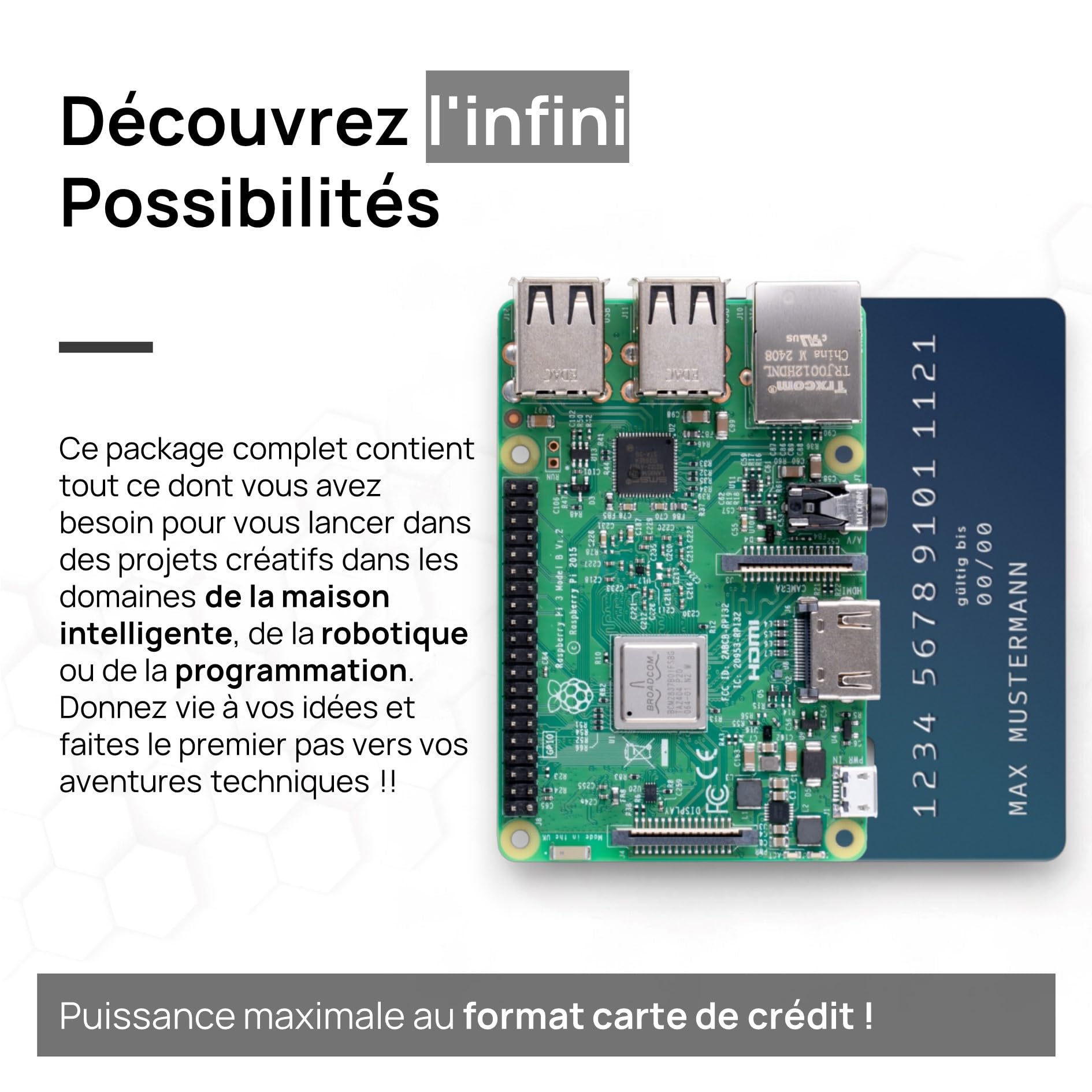 db-tronic Raspberry Pi 3 B 1 Go Starter Kit | Édition 64 Go | Alimentation | Boîtier | HDMI | Lecteur USB | Dissipateurs | idéal pour Home Assistant et Le Smart Home