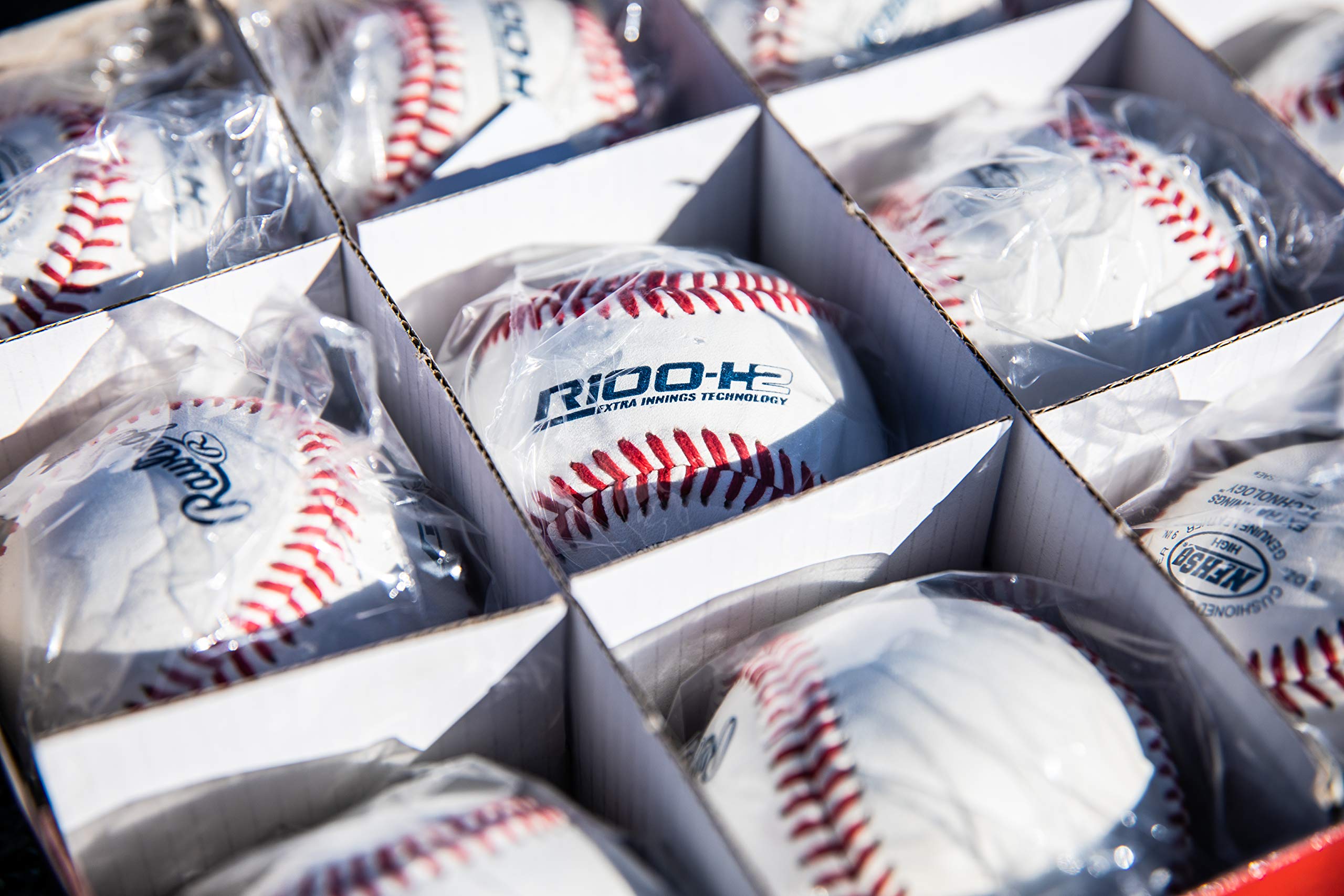 RAWLINGS Baseball Balls Baseballs NFHS NOCSAE-Pelotas de béisbol para Escuela Secundaria, Costura elevada, 12 Unidades, R100-H1, Unisex Adulto