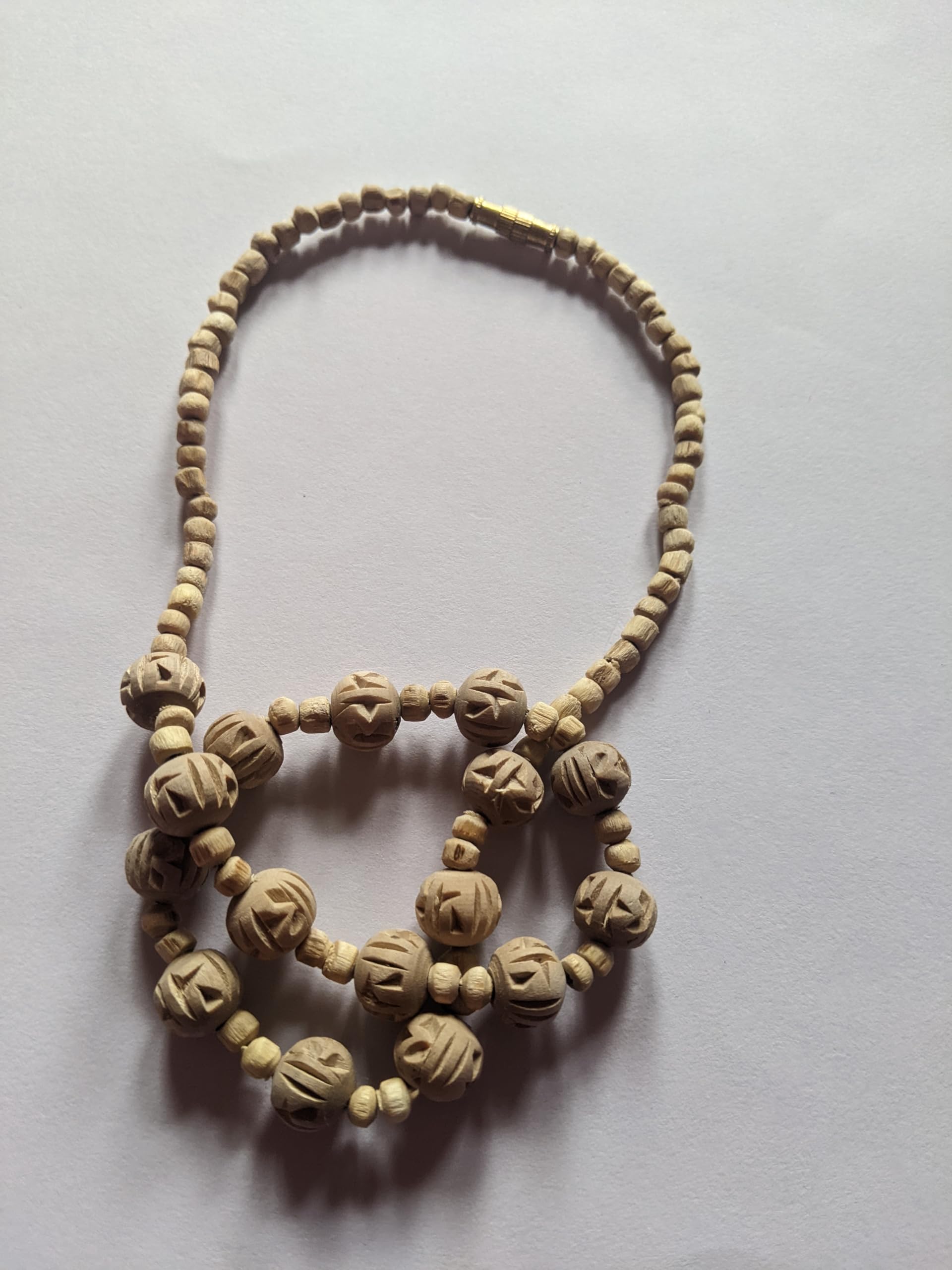 Radha Name Round Big Beads Tulsi Mala