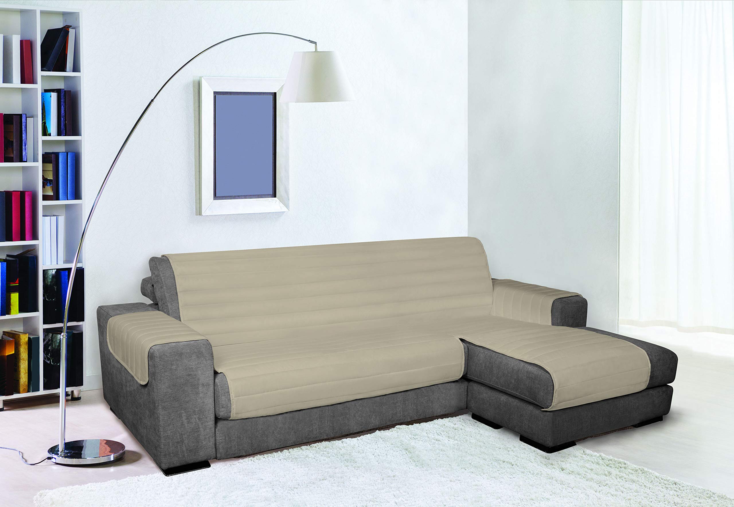 Italian Bed Linen Trendy Doubleface sofa cover, Dove grey 240cm