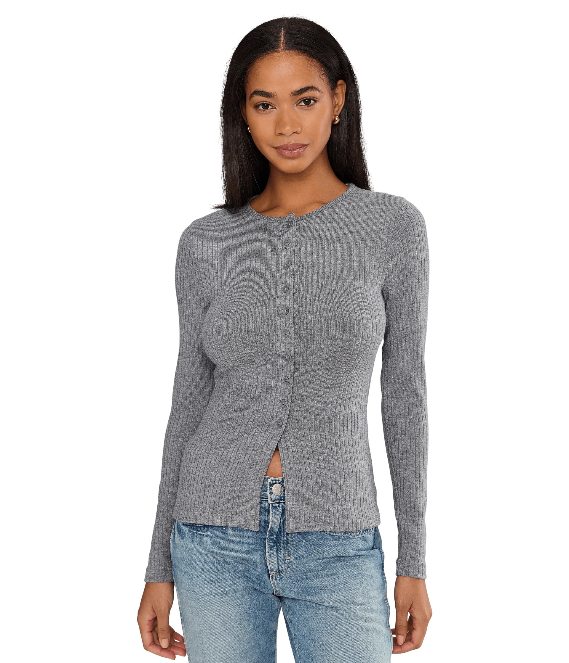 Madewell Womens Texture Mock Neck Cardigan