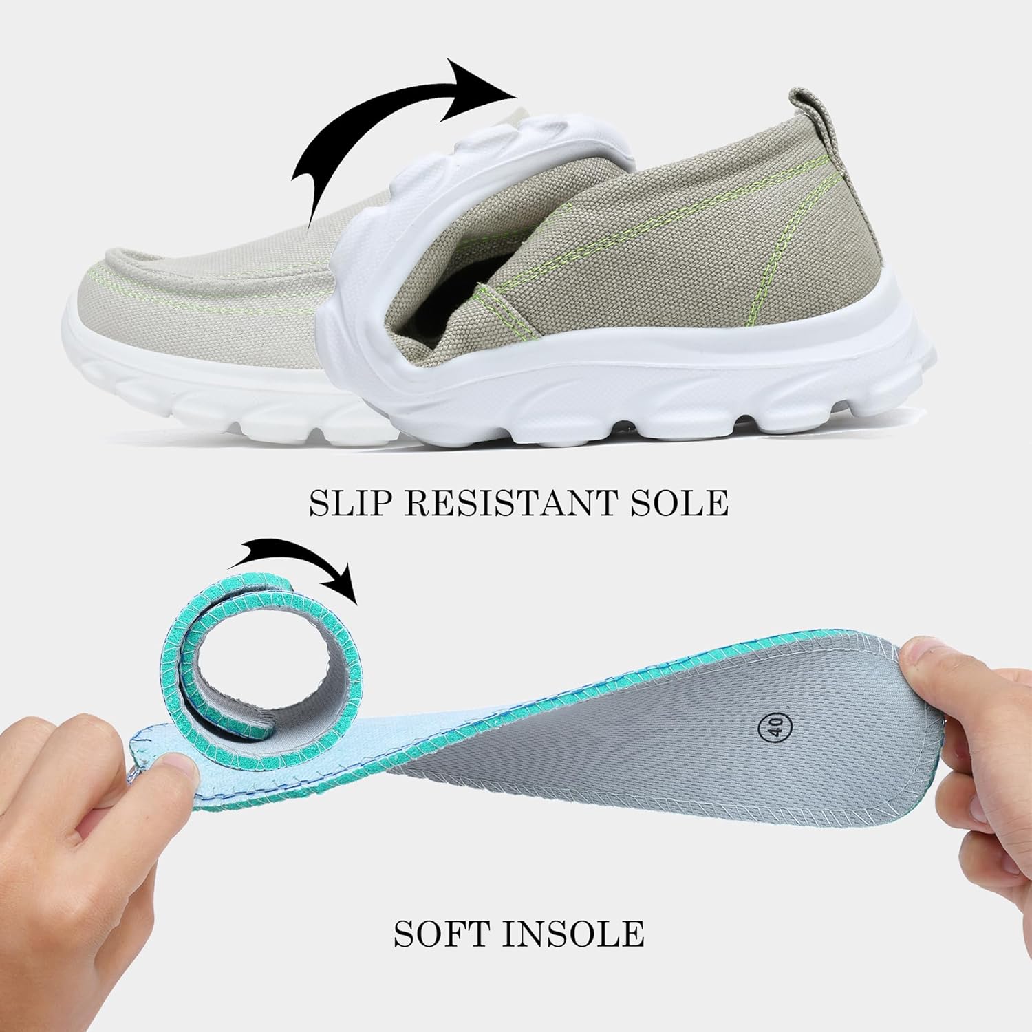 Men’s Machine Washable Slip On Lace Up Casual Loafer Breathable Travel Canvas Shoes for Men Comfortable and Stylish Summer Loafers Lightweight Walking Shoes Boat Shoe - Image 3