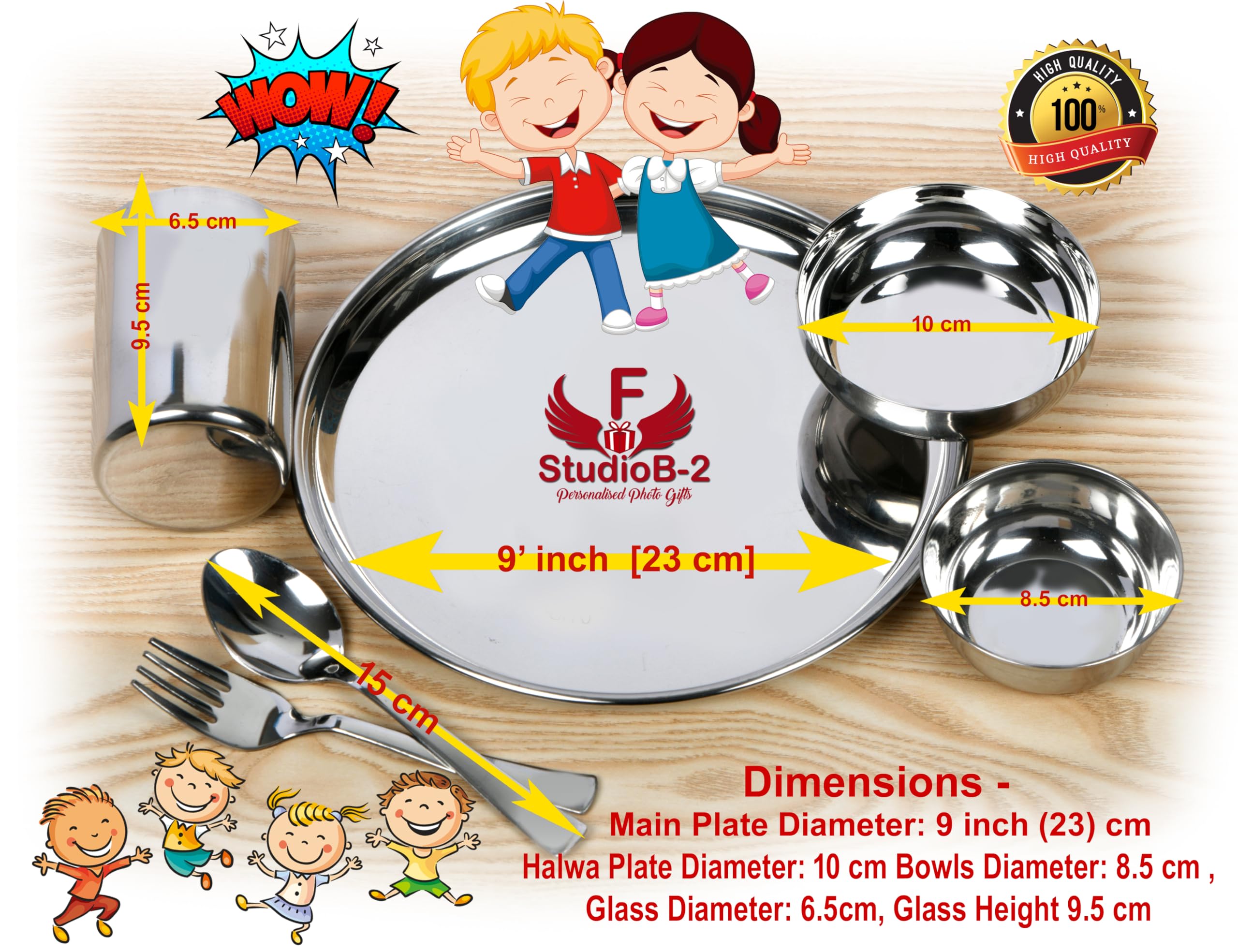 Personalized Naruto Stainless Steel Thali Set - 6 Piece -3