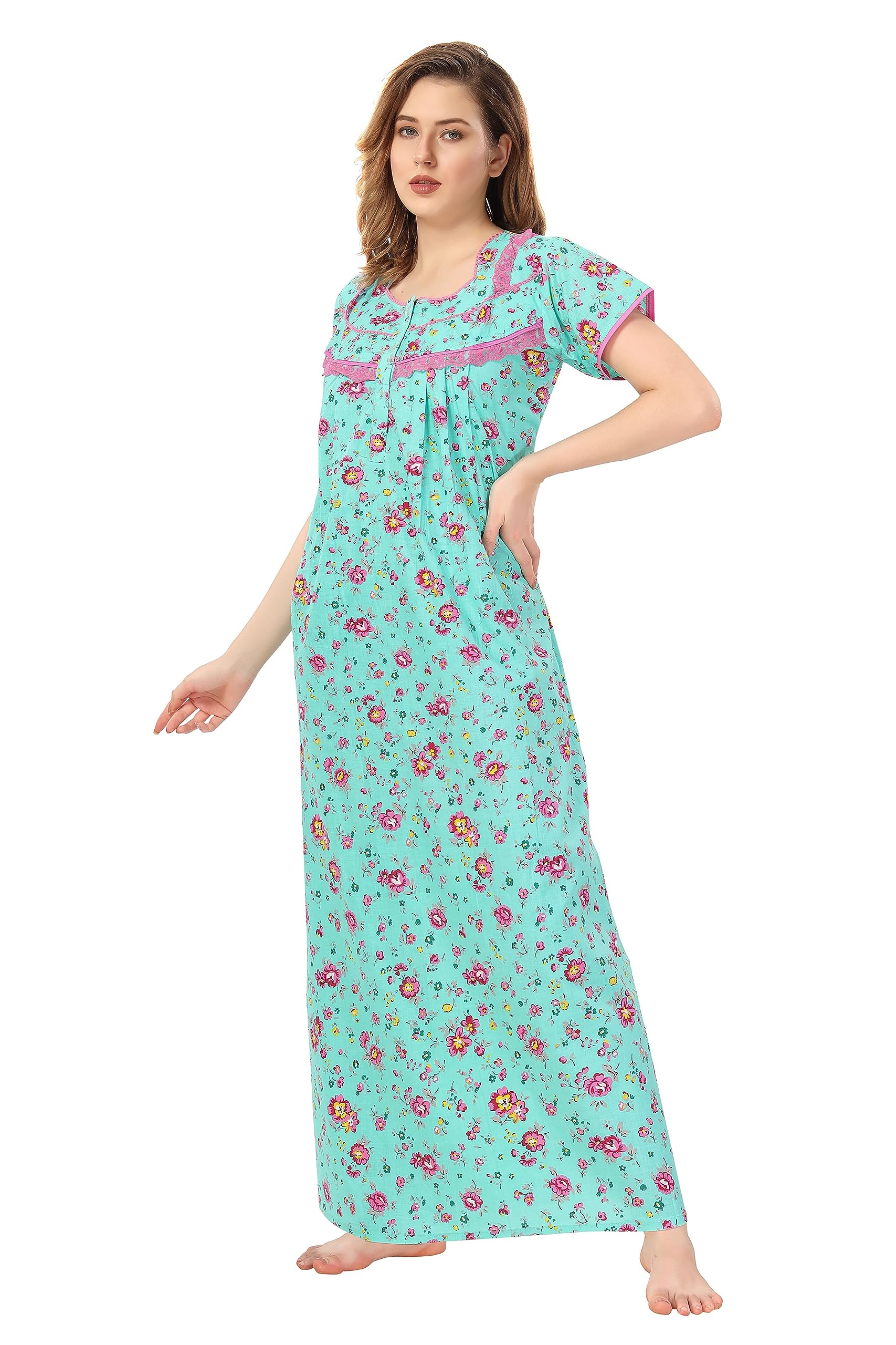 Soulemo Women Pure Cotton Green Nighty 499BXXL 2