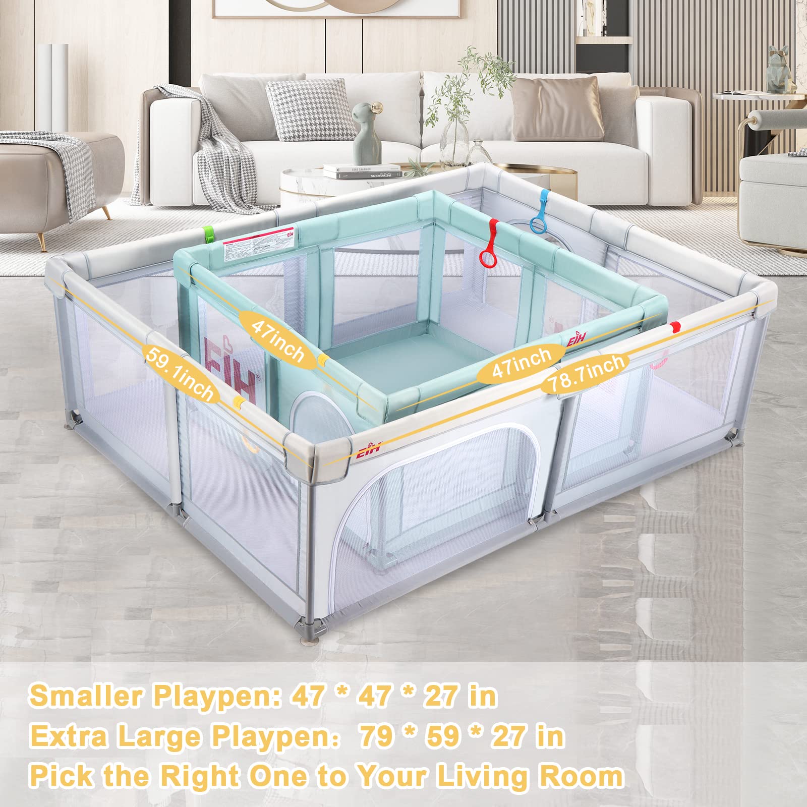 Buy EIH Baby Playpen, Playpen for Babies and Toddlers Indoor & Outdoor