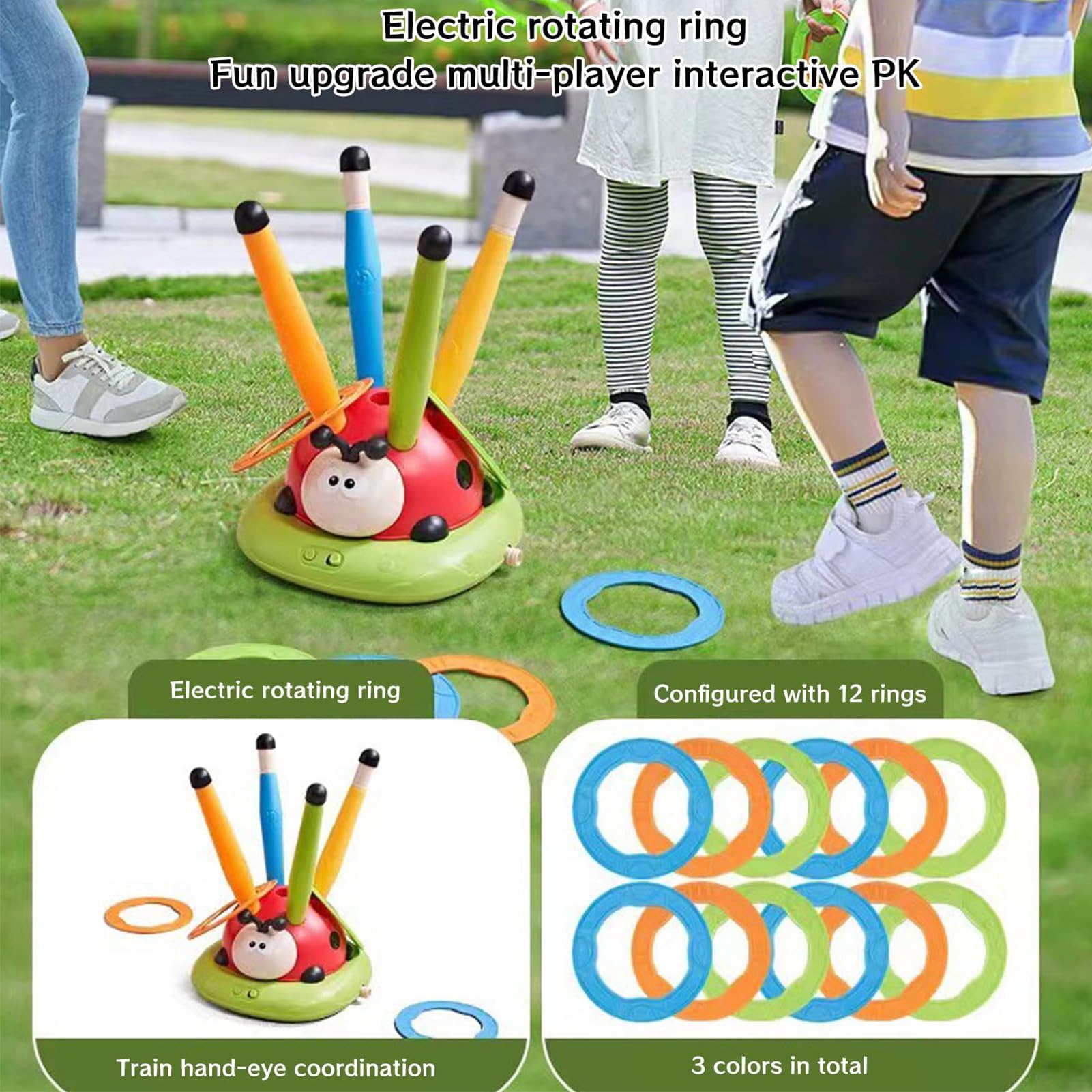 Rocket Launcher Kids – Outdoor-Spielzeug, Musikspielzeug für Kinder, Jumping Rocket, lustige Gartenspiele, Ladybug Jump Launcher, Trainingsgeräte für Aktivitäten im Freien | Outdoor -Aktivitäten Trainingsausrüstung für Zuhause, Park, Hof, Terrasse