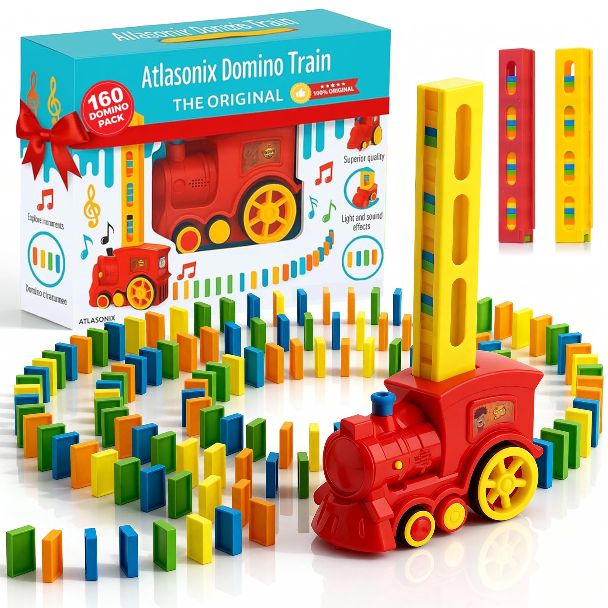 ■Playing At Trains■EP ＆ シングル２枚セット、ネオアコ Atlasonix Domino Train Toy Set for Children, 160 Pieces, Electric