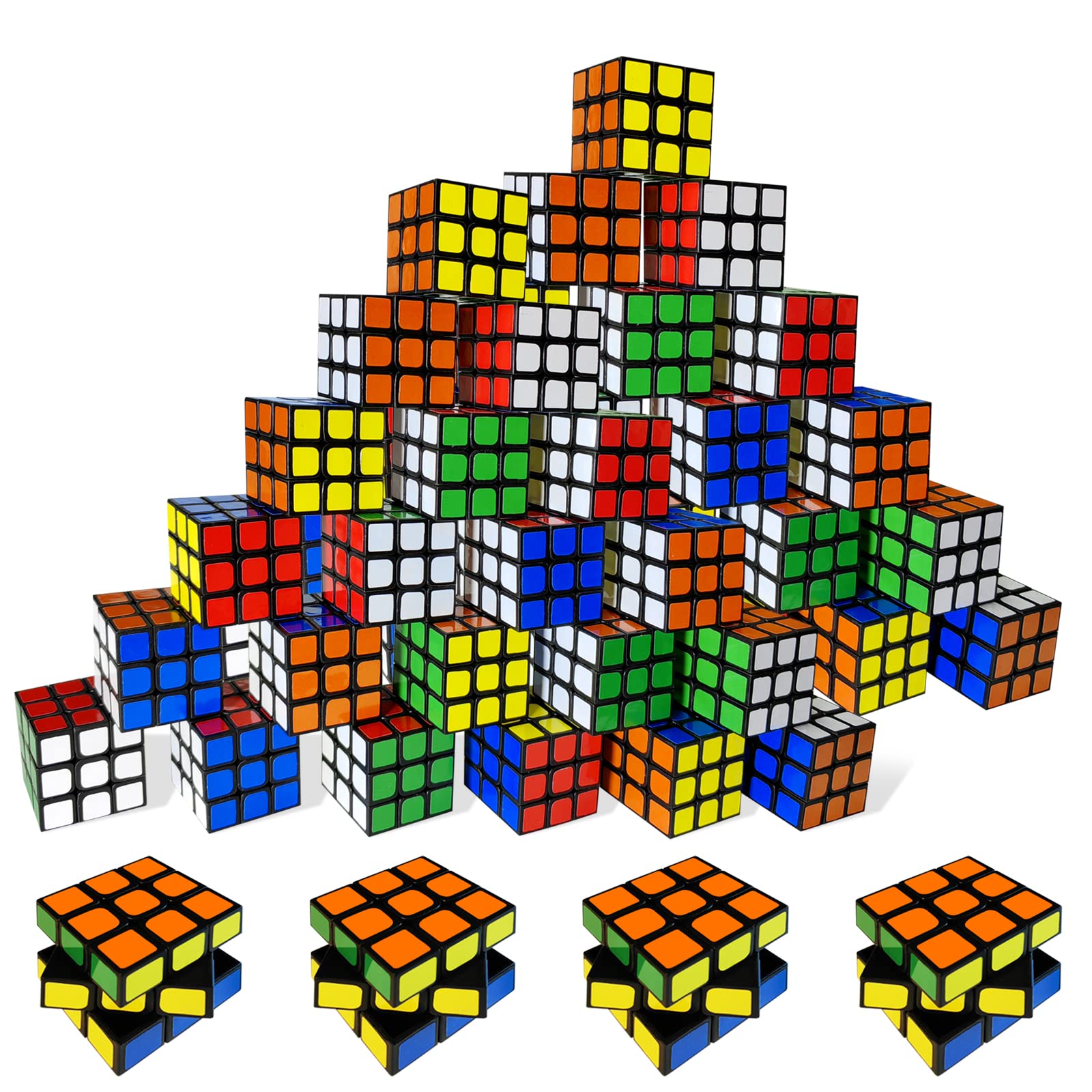 48 Pcs Mini Cube Puzzle Toy for Party Favors, 1.2 Inch 3 * 3 Cube Stress Relief Toys Classroom School Prizes, Goodie Bag Stuffers Party Supplies Birthday Halloween for Kids Students