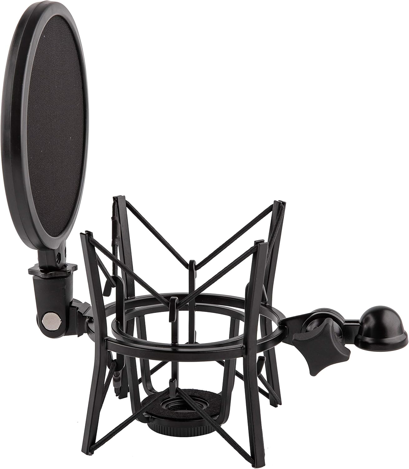 Microphone Shock Mount with Integrated Pop Shield for Rode Mics like K2, NT1-A,NT1000, NT2-A, NT2000, NTK, Podcaster and Procaster (20mm Internal Thread).