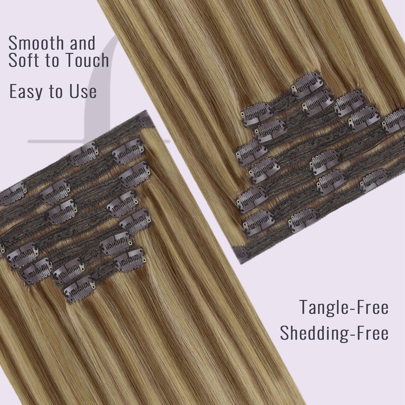Fshine Hair Extensions Capelli Umani Biondo Chiaro Fading to Ash Bionde Remy Capelli Reali Dritti Per Capelli Corti Doppio Weft Clip on Per Le Donne Estensioni 22 Pollice 120g 7pcs